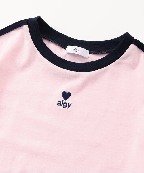 algy(アルジー)の「algyロゴリンガー半袖Tシャツ(Tシャツ/カットソー・キッズ・オフホワイト/アイボリー/ブラック/ピンク/サックスブルー・150/140/130/120/160)」の21枚目の写真