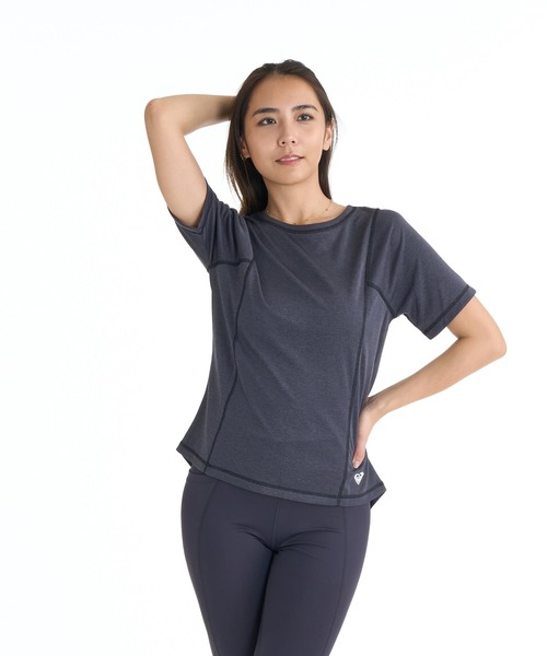 ROXY(ロキシー)の「ROXY FITNESS WIND SHIFT S/S TEE Tシャツ /QUIK DRY/UVカット 【2026年夏モデル】(Tシャツ/カットソー・レディース・ブルー/ブラック/ホワイト・LARGE/MEDIUM)」の2枚目の写真