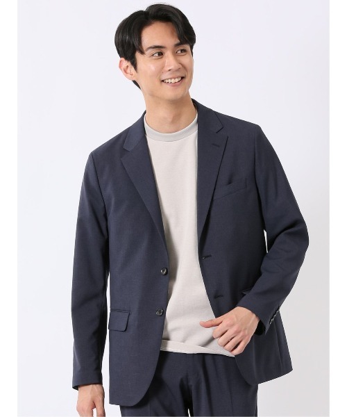 m.f.editorial(エムエフエディトリアル)の「【ストレッチ 吸水速乾 防シワ ウォッシャブル】m.f.エディトリアル メンズ アバントドライ スリム 2ボタン ジャケット 千鳥(セットアップ可能)(スーツジャケット・メンズ・ハウンドトゥース/ネイビー・X-LARGE/LARGE/MEDIUM)」の2枚目の写真
