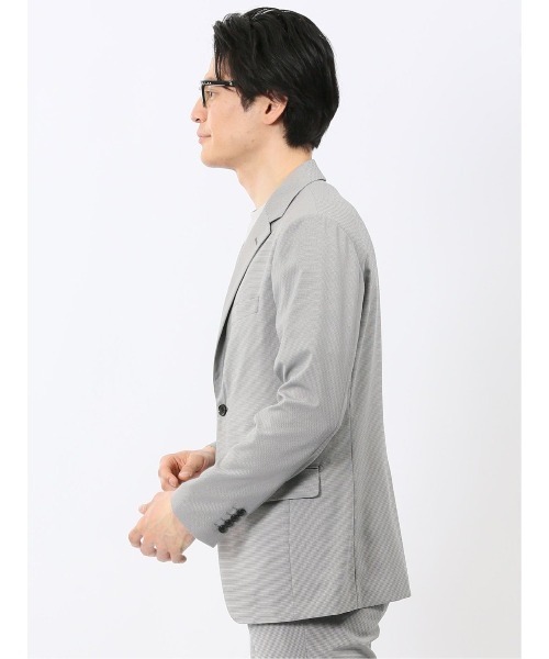 m.f.editorial(エムエフエディトリアル)の「【ストレッチ 吸水速乾 防シワ ウォッシャブル】m.f.エディトリアル メンズ アバントドライ スリム 2ボタン ジャケット 千鳥(セットアップ可能)(スーツジャケット・メンズ・ハウンドトゥース/ネイビー・X-LARGE/LARGE/MEDIUM)」の5枚目の写真