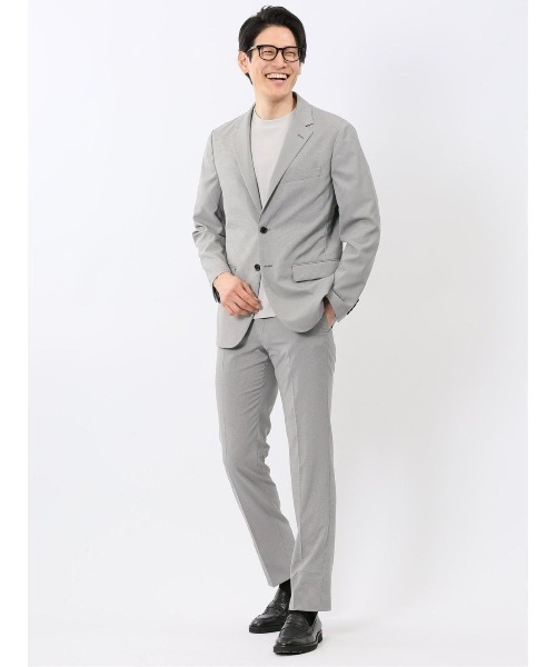 m.f.editorial(エムエフエディトリアル)の「【ストレッチ 吸水速乾 防シワ ウォッシャブル】m.f.エディトリアル メンズ アバントドライ スリム 2ボタン ジャケット 千鳥(セットアップ可能)(スーツジャケット・メンズ・ハウンドトゥース/ネイビー・X-LARGE/LARGE/MEDIUM)」の8枚目の写真