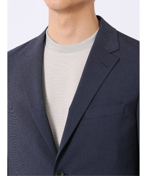 m.f.editorial(エムエフエディトリアル)の「【ストレッチ 吸水速乾 防シワ ウォッシャブル】m.f.エディトリアル メンズ アバントドライ スリム 2ボタン ジャケット 千鳥(セットアップ可能)(スーツジャケット・メンズ・ハウンドトゥース/ネイビー・X-LARGE/LARGE/MEDIUM)」の15枚目の写真