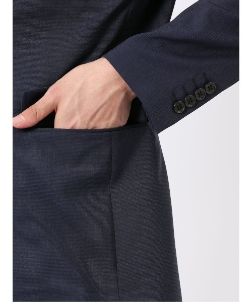 m.f.editorial(エムエフエディトリアル)の「【ストレッチ 吸水速乾 防シワ ウォッシャブル】m.f.エディトリアル メンズ アバントドライ スリム 2ボタン ジャケット 千鳥(セットアップ可能)(スーツジャケット・メンズ・ハウンドトゥース/ネイビー・X-LARGE/LARGE/MEDIUM)」の16枚目の写真