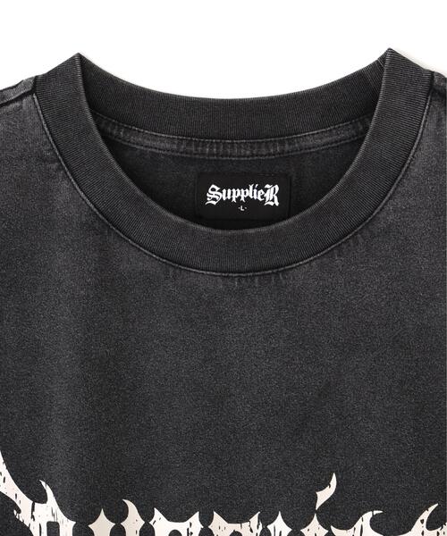 SUPPLIER（サプライヤー）の「SUPPLIER/サプライヤー/LHP別注 Rhinestone Fire Bones Tee（Tシャツ/カットソー・メンズ・ブラック/グレー/カモフラージュ・L/M/XL）」の5枚目の写真