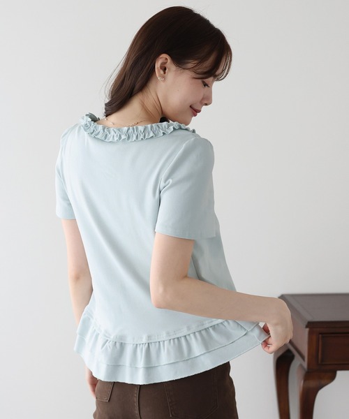 BLUEEAST(ブルーイースト)の「フリルレイヤードカットソー(Tシャツ/カットソー・レディース・ブルー/ブラック・MEDIUM)」の5枚目の写真