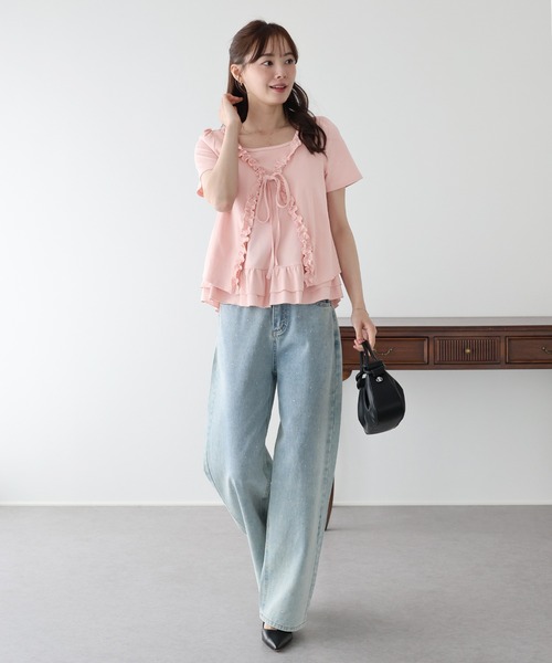 BLUEEAST(ブルーイースト)の「フリルレイヤードカットソー(Tシャツ/カットソー・レディース・ブルー/ブラック・MEDIUM)」の11枚目の写真