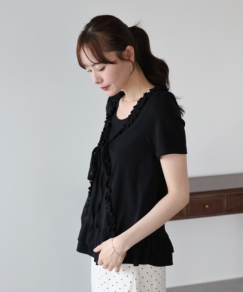 BLUEEAST(ブルーイースト)の「フリルレイヤードカットソー(Tシャツ/カットソー・レディース・ブルー/ブラック・MEDIUM)」の14枚目の写真