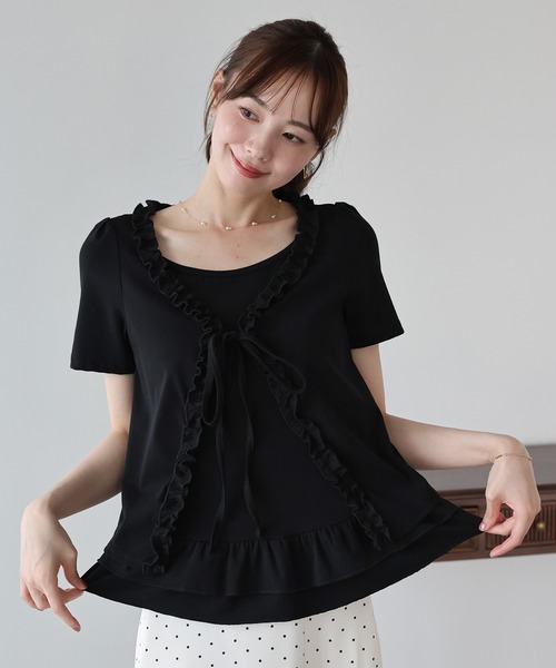 BLUEEAST(ブルーイースト)の「フリルレイヤードカットソー(Tシャツ/カットソー・レディース・ブルー/ブラック・MEDIUM)」の13枚目の写真