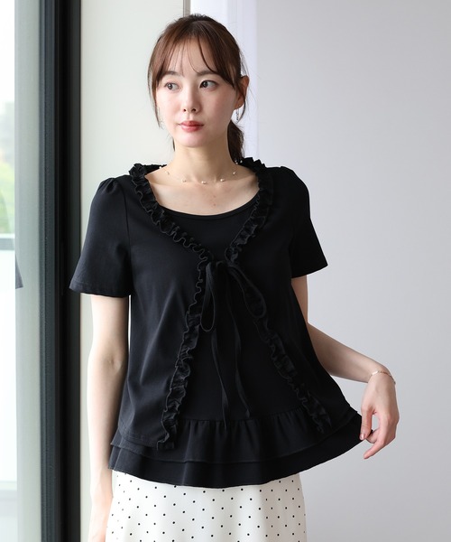 BLUEEAST(ブルーイースト)の「フリルレイヤードカットソー(Tシャツ/カットソー・レディース・ブルー/ブラック・MEDIUM)」の12枚目の写真