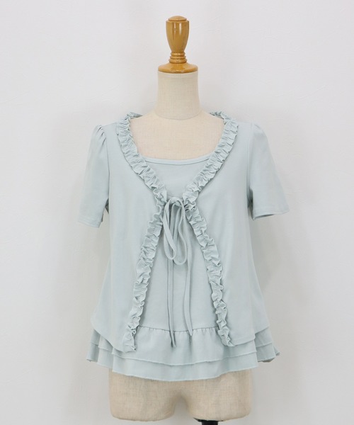 BLUEEAST(ブルーイースト)の「フリルレイヤードカットソー(Tシャツ/カットソー・レディース・ブルー/ブラック・MEDIUM)」の19枚目の写真