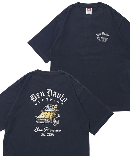 BEN DAVIS（ベンデイビス）の「【BEN DAVIS（ベンデイビス）】 LOWRIDE EMB TEE / 半袖 クルーネック 刺繍 ワンポイント ユニセックス 定番 オールシーズン（Tシャツ/カットソー・メンズ・ネイビー/ホワイト/チャコール・MEDIUM/LARGE/X-LARGE）」の3枚目の写真