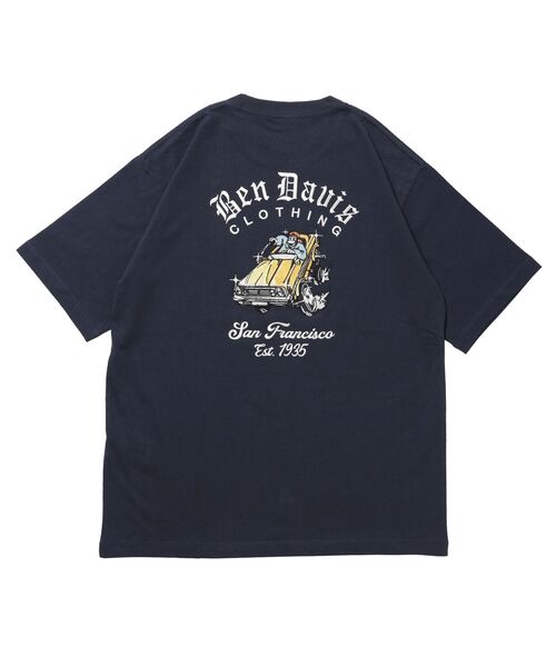 BEN DAVIS（ベンデイビス）の「【BEN DAVIS（ベンデイビス）】 LOWRIDE EMB TEE / 半袖 クルーネック 刺繍 ワンポイント ユニセックス 定番 オールシーズン（Tシャツ/カットソー・メンズ・ネイビー/ホワイト/チャコール・MEDIUM/LARGE/X-LARGE）」の7枚目の写真