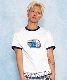 GLACK（グラック）の「GT165 Y2Kプレイヤーローキャットリンガーティーシャツ (ホワイト)（Tシャツ/カットソー）」
