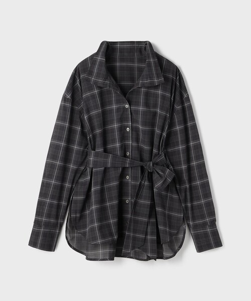 Diagram（ダイアグラム）の「スタンドボウタイシャツ（シャツ/ブラウス・レディース・ブルー/ホワイト/ブラック・36）」の2枚目の写真
