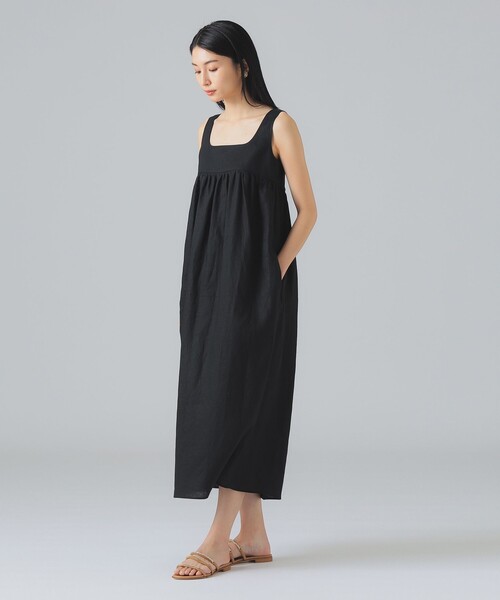 EFFE BEAMS(エッフェビームス)の「リネン ギャザー ワンピース(ワンピース・レディース・ピンク/ブラック・38/36)」の14枚目の写真