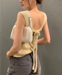 miumiu バックリボン　サマーセーター MIU MIU - miumiu ミュウミュウ クロップド バックリボン 半袖クロシェ