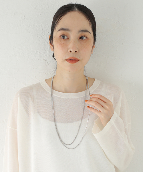 Spick & Span(スピックアンドスパン)の「EO / イオ BALL CHAIN LONG NECKLACE(ネックレス・レディース・シルバー・FREE)」の2枚目の写真