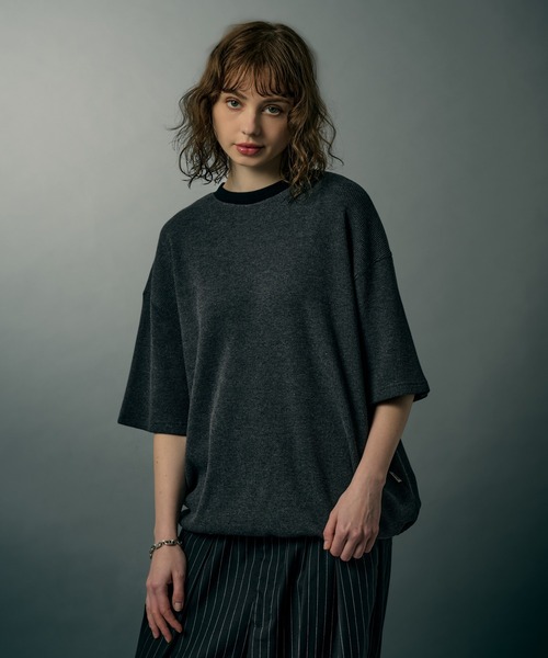 WETTEMPT（ウィテンプト）の「BICOLOR WAFFLE S/S TEE / バイカラーワッフルS/S T（Tシャツ/カットソー・メンズ・グレー/ネイビー/ブラック・MEDIUM/SMALL/LARGE）」の21枚目の写真