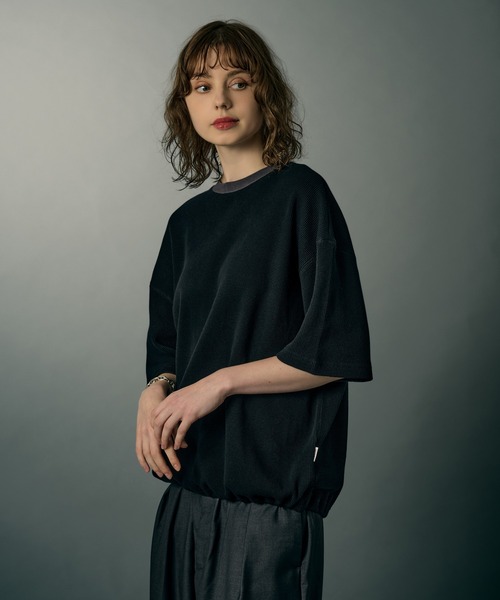 WETTEMPT（ウィテンプト）の「BICOLOR WAFFLE S/S TEE / バイカラーワッフルS/S T（Tシャツ/カットソー・メンズ・グレー/ネイビー/ブラック・MEDIUM/SMALL/LARGE）」の5枚目の写真