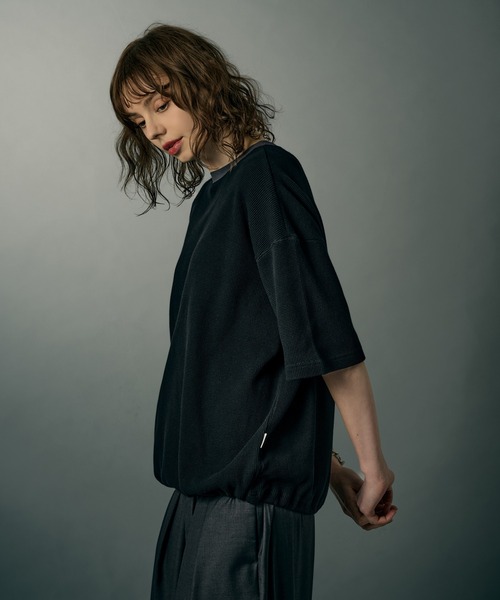 WETTEMPT（ウィテンプト）の「BICOLOR WAFFLE S/S TEE / バイカラーワッフルS/S T（Tシャツ/カットソー・メンズ・グレー/ネイビー/ブラック・MEDIUM/SMALL/LARGE）」の6枚目の写真
