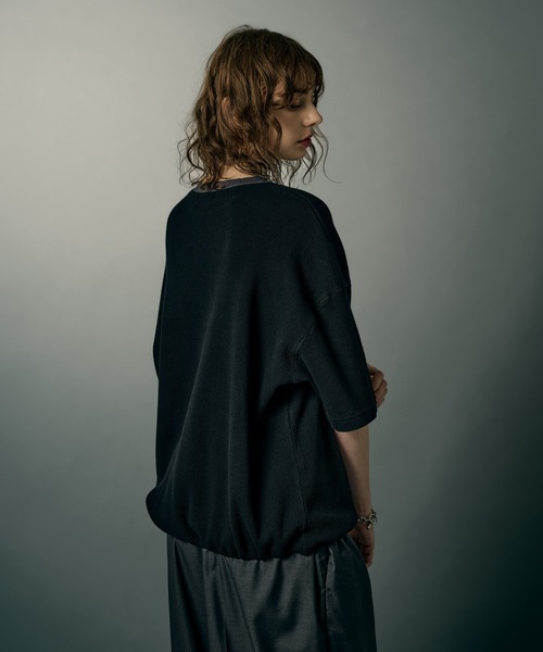 WETTEMPT（ウィテンプト）の「BICOLOR WAFFLE S/S TEE / バイカラーワッフルS/S T（Tシャツ/カットソー・メンズ・グレー/ネイビー/ブラック・MEDIUM/SMALL/LARGE）」の7枚目の写真