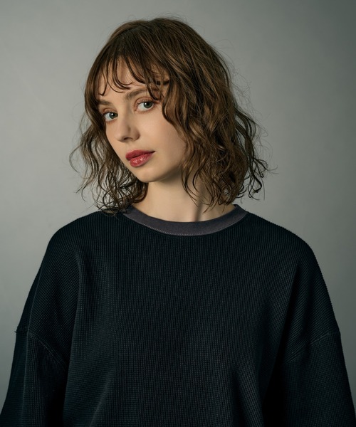 WETTEMPT（ウィテンプト）の「BICOLOR WAFFLE S/S TEE / バイカラーワッフルS/S T（Tシャツ/カットソー・メンズ・グレー/ネイビー/ブラック・MEDIUM/SMALL/LARGE）」の9枚目の写真