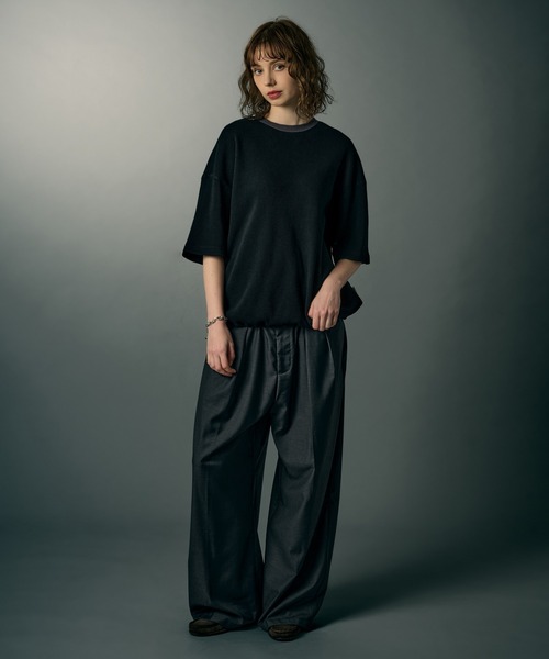 WETTEMPT（ウィテンプト）の「BICOLOR WAFFLE S/S TEE / バイカラーワッフルS/S T（Tシャツ/カットソー・メンズ・グレー/ネイビー/ブラック・MEDIUM/SMALL/LARGE）」の10枚目の写真