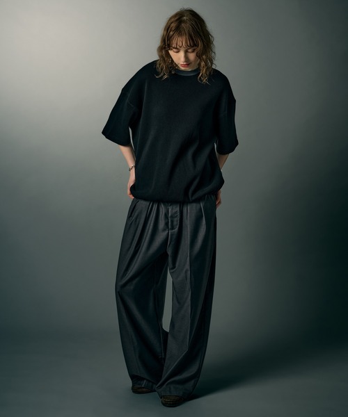 WETTEMPT（ウィテンプト）の「BICOLOR WAFFLE S/S TEE / バイカラーワッフルS/S T（Tシャツ/カットソー・メンズ・グレー/ネイビー/ブラック・MEDIUM/SMALL/LARGE）」の11枚目の写真
