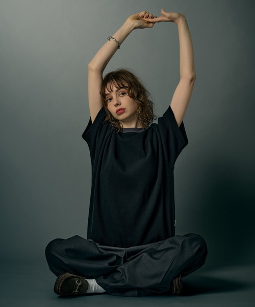 WETTEMPT（ウィテンプト）の「BICOLOR WAFFLE S/S TEE / バイカラーワッフルS/S T（Tシャツ/カットソー・メンズ・グレー/ネイビー/ブラック・MEDIUM/SMALL/LARGE）」の16枚目の写真