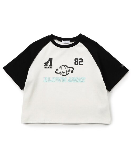 algy(アルジー)の「リブラメロゴ半袖Tシャツ(Tシャツ/カットソー・キッズ・サックスブルー/オフホワイト/ピンク・160/150/140/130)」の2枚目の写真