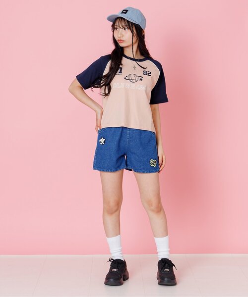 algy(アルジー)の「リブラメロゴ半袖Tシャツ(Tシャツ/カットソー・キッズ・サックスブルー/オフホワイト/ピンク・160/150/140/130)」の4枚目の写真