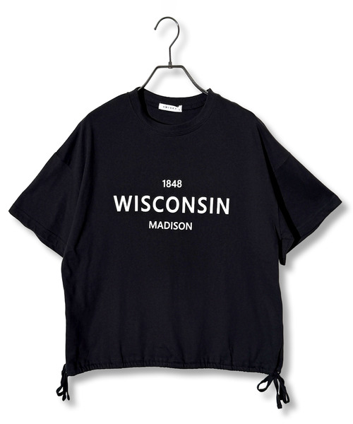 Chandelier(シャンデリア)の「裾シャーリング 美シルエット ソフトコットンTシャツ(Tシャツ/カットソー・レディース・ブラック系1/チャコールグレー/ピンク系/ブラック系/ホワイト系・M/L)」の22枚目の写真