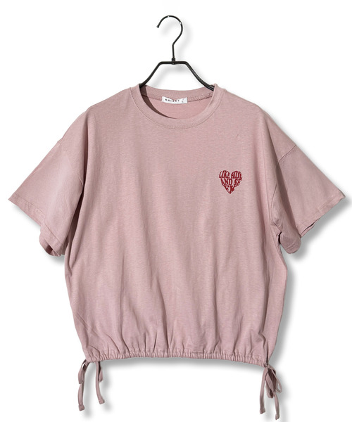 Chandelier(シャンデリア)の「裾シャーリング 美シルエット ソフトコットンTシャツ(Tシャツ/カットソー・レディース・ブラック系1/チャコールグレー/ピンク系/ブラック系/ホワイト系・M/L)」の11枚目の写真