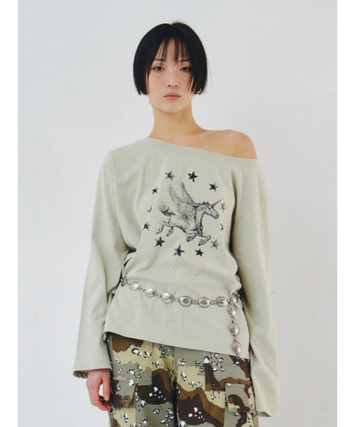 PLZPROJECT(プリーズプロジェクト)の「PEGASUS LONG-SLEEVE T-SHIRT, DUSTY BEIGE(Tシャツ/カットソー・レディース・その他・FREE)」の1枚目の写真