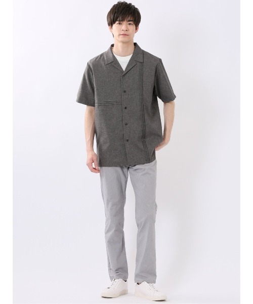 m.f.editorial(エムエフエディトリアル)の「ストレッチ 接触冷感 リネン混 スリム テーパード 5ポケット パンツ メンズ(チノパンツ・メンズ・ネイビー/ライトグレー・MEDIUM/S/LARGE)」の6枚目の写真