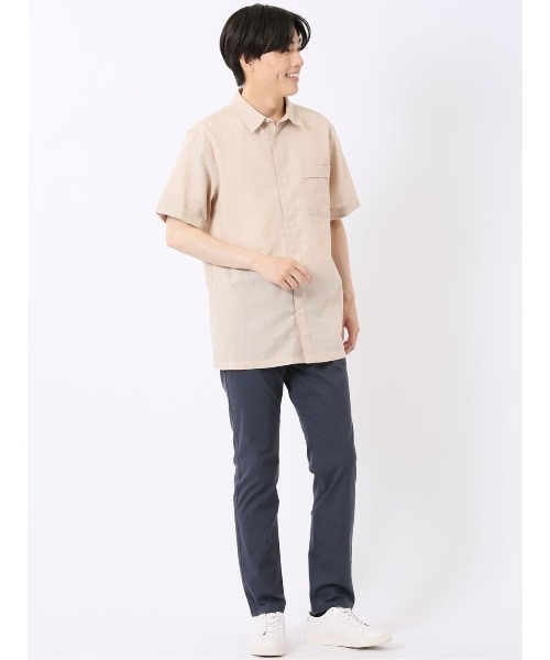 m.f.editorial(エムエフエディトリアル)の「ストレッチ 接触冷感 リネン混 スリム テーパード 5ポケット パンツ メンズ(チノパンツ・メンズ・ネイビー/ライトグレー・MEDIUM/S/LARGE)」の17枚目の写真
