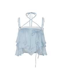 MERMAID FRILL TOP light blue