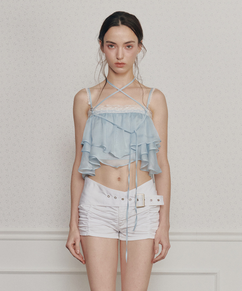 PAIN OR PLEASURE（ペインオアプレジャー）の「MERMAID FRILL TOP light blue（Tシャツ/カットソー・レディース・その他・SMALL/MEDIUM）」の2枚目の写真