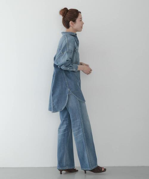 Healthy denim(ヘルシーデニム)の「Healthy DENIM ALMOND(シャツ/ブラウス・レディース・ライトインディゴブルー/インディゴブルー・0)」の6枚目の写真