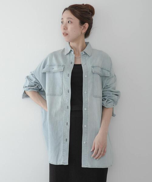Healthy denim(ヘルシーデニム)の「Healthy DENIM ALMOND(シャツ/ブラウス・レディース・ライトインディゴブルー/インディゴブルー・0)」の15枚目の写真