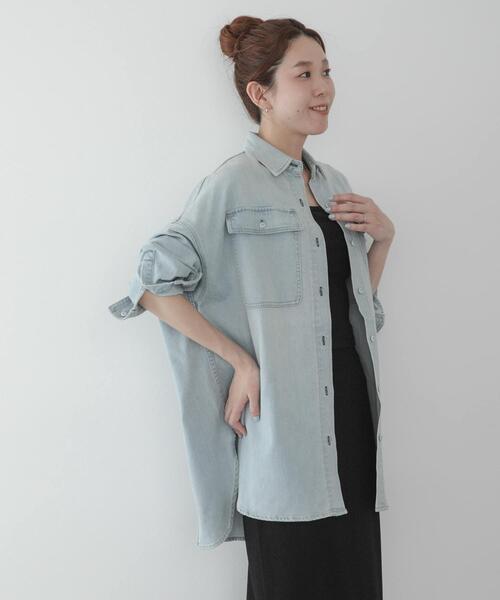 Healthy denim(ヘルシーデニム)の「Healthy DENIM ALMOND(シャツ/ブラウス・レディース・ライトインディゴブルー/インディゴブルー・0)」の16枚目の写真