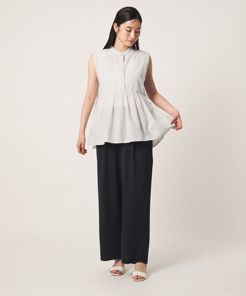 A DAY IN THE LIFE UNITED ARROWS（アデイインザライフユナイテッドアローズ）の「ペプラム ギャザー ノースリーブブラウス ＜A DAY IN THE LIFE＞（シャツ/ブラウス・レディース・ダークグレー/オフホワイト/ピンク・FREE）」の11枚目の写真