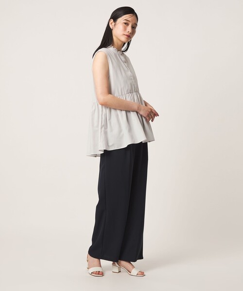 A DAY IN THE LIFE UNITED ARROWS（アデイインザライフユナイテッドアローズ）の「ペプラム ギャザー ノースリーブブラウス ＜A DAY IN THE LIFE＞（シャツ/ブラウス・レディース・ダークグレー/オフホワイト/ピンク・FREE）」の12枚目の写真