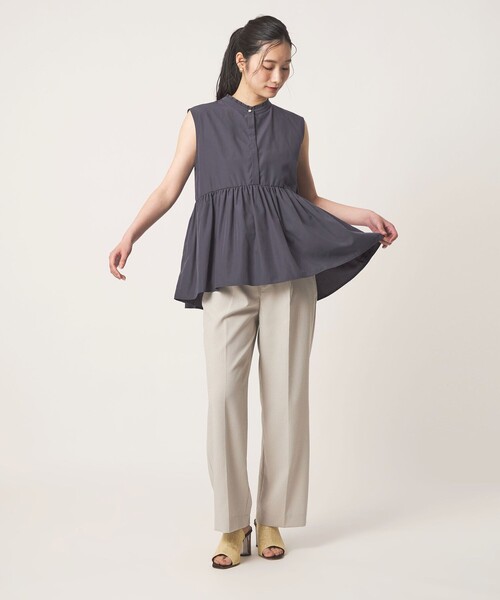 A DAY IN THE LIFE UNITED ARROWS（アデイインザライフユナイテッドアローズ）の「ペプラム ギャザー ノースリーブブラウス ＜A DAY IN THE LIFE＞（シャツ/ブラウス・レディース・ダークグレー/オフホワイト/ピンク・FREE）」の14枚目の写真