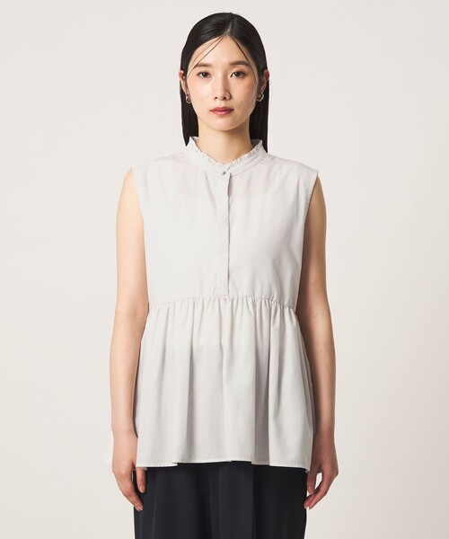 A DAY IN THE LIFE UNITED ARROWS（アデイインザライフユナイテッドアローズ）の「ペプラム ギャザー ノースリーブブラウス ＜A DAY IN THE LIFE＞（シャツ/ブラウス・レディース・ダークグレー/オフホワイト/ピンク・FREE）」の16枚目の写真