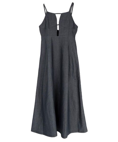 :ETHROF(イーサオブ)の「FLARE DENIM JUMPER SKIRT(ワンピース・レディース・ベージュ/ブラック・MEDIUM)」の4枚目の写真