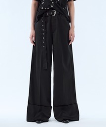 seyto（セイト）の「Double belted wide straight trousers pants / ダブルベルトワイドストレートトラウザーパンツ（スラックス）」