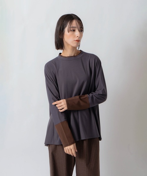 Kelen(ケレン)の「「KELEN / ケレン」バックフレアポンチプルオーバー(Tシャツ/カットソー・レディース・ネイビー/ブラウン/チャコールグレー・S/M)」の1枚目の写真
