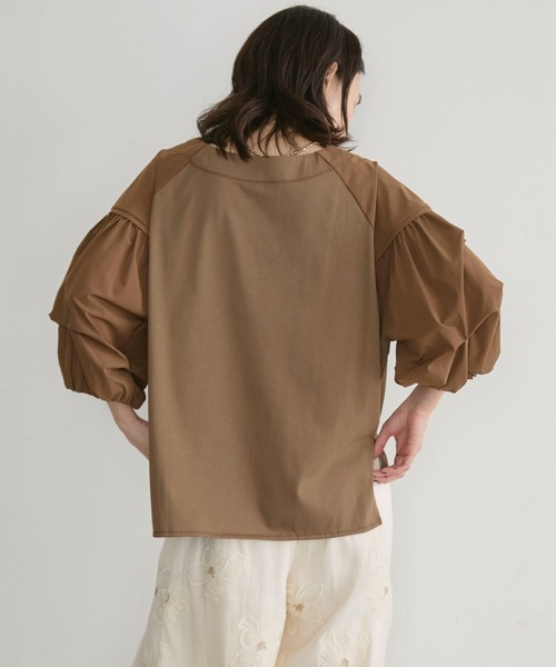 Doux archives（ドゥアルシーヴ）の「【接触冷感／イージーケア】タックデザイントップス／（Tシャツ/カットソー・レディース・チャコールグレー/ブラウン/オフホワイト・FREE）」の15枚目の写真