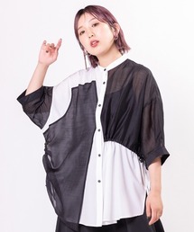 ドローストリング切替ブラウス